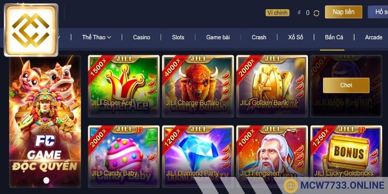 Tận hưởng kho game hấp dẫn